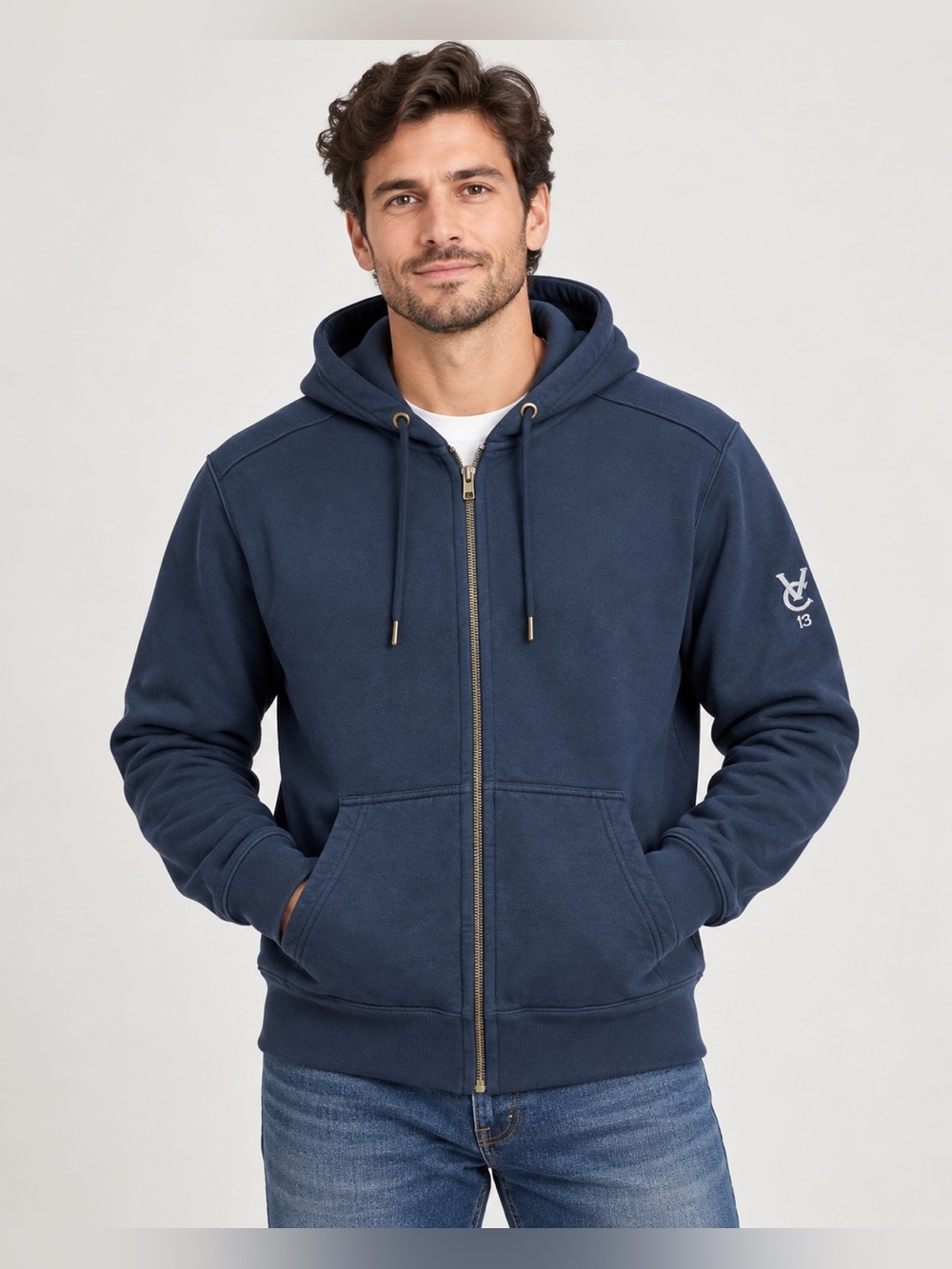 American Giant Classic Full Zip Hoodie Men’s L Navy Made in USA